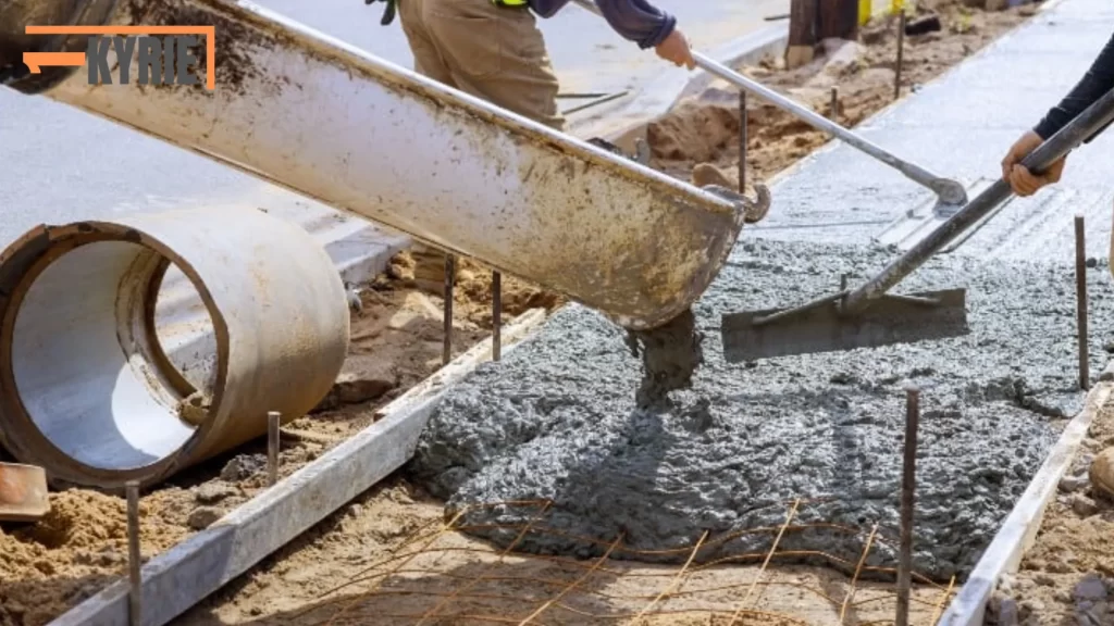 Concrete pouring at construction site to illustrate How Much Does a Yard of Concrete Weigh.