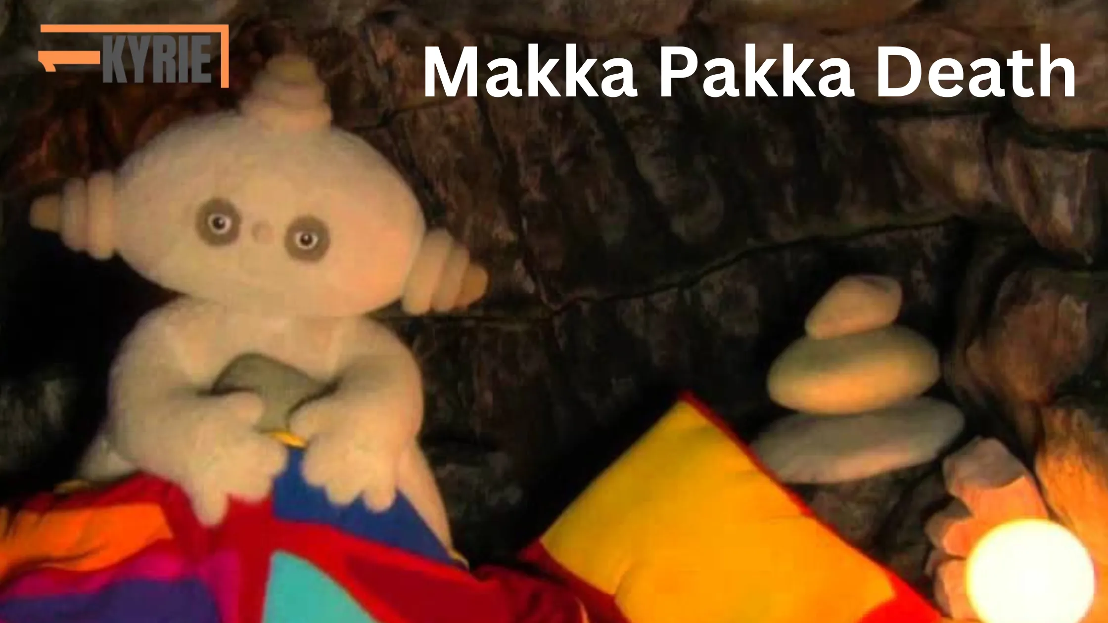 Makka Pakka sitting with stones, titled "Makka Pakka Death."