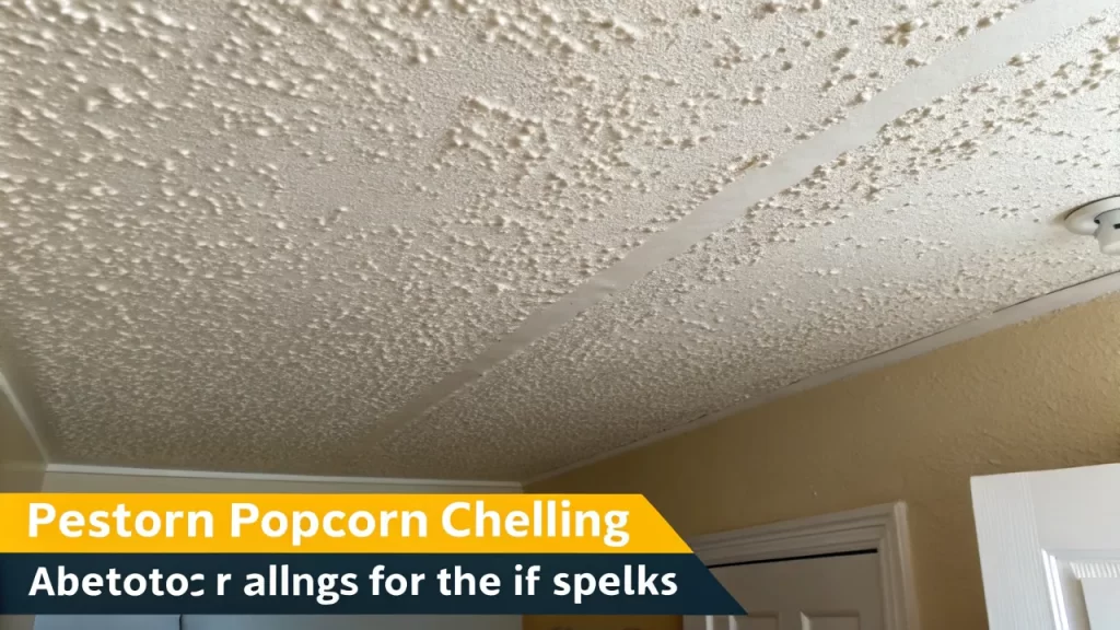 Close-up of textured popcorn ceiling raising concerns about maintenance and asbestos hazards.